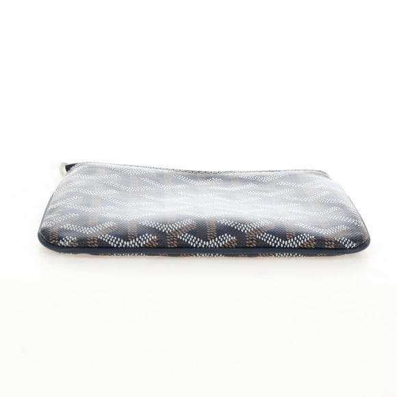 Goyard Herringbone Sena Mini Pouch PVC Leather Navy Auth SW2902SM