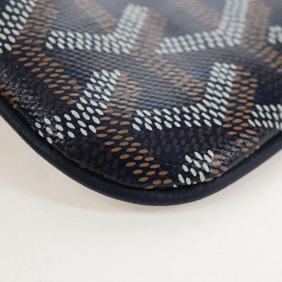 Goyard Herringbone Sena Mini Pouch PVC Leather Navy Auth SW2902SM