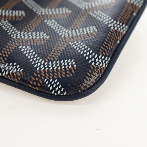 Goyard Herringbone Sena Mini Pouch PVC Leather Navy Auth SW2902SM