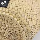 LOEWE Ghibli Soot Sprites Basket Small Hand Bag Raffia Beige Black Auth SW2904SM-10