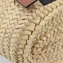 LOEWE Ghibli Soot Sprites Basket Small Hand Bag Raffia Beige Black Auth SW2904SM-11