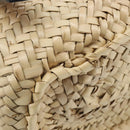 LOEWE Ghibli Soot Sprites Basket Small Hand Bag Raffia Beige Black Auth SW2904SM-13