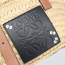 LOEWE Ghibli Soot Sprites Basket Small Hand Bag Raffia Beige Black Auth SW2904SM-16