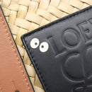 LOEWE Ghibli Soot Sprites Basket Small Hand Bag Raffia Beige Black Auth SW2904SM-17
