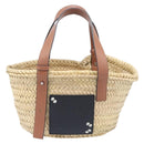 LOEWE Ghibli Soot Sprites Basket Small Hand Bag Raffia Beige Black Auth SW2904SM-2