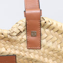 LOEWE Ghibli Soot Sprites Basket Small Hand Bag Raffia Beige Black Auth SW2904SM-23