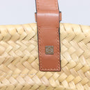 LOEWE Ghibli Soot Sprites Basket Small Hand Bag Raffia Beige Black Auth SW2904SM-24