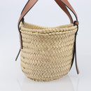 LOEWE Ghibli Soot Sprites Basket Small Hand Bag Raffia Beige Black Auth SW2904SM-4