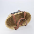 LOEWE Ghibli Soot Sprites Basket Small Hand Bag Raffia Beige Black Auth SW2904SM-6