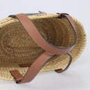 LOEWE Ghibli Soot Sprites Basket Small Hand Bag Raffia Beige Black Auth SW2904SM-7