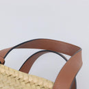 LOEWE Ghibli Soot Sprites Basket Small Hand Bag Raffia Beige Black Auth SW2904SM-8