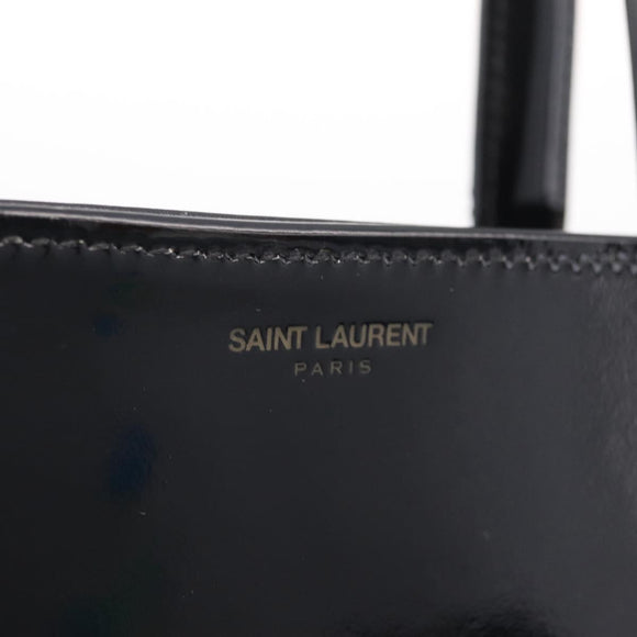 Saint Laurent Hand Bag Patent 2way Black 715201 Auth SW2907M