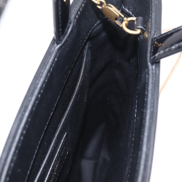 Saint Laurent Hand Bag Patent 2way Black 715201 Auth SW2907M