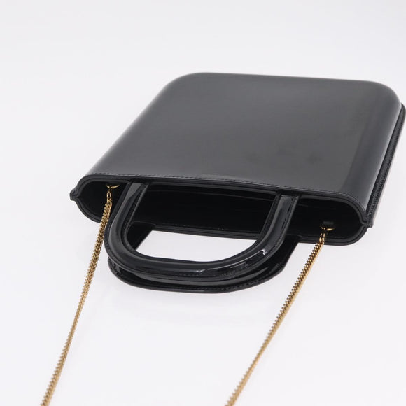 Saint Laurent Hand Bag Patent 2way Black 715201 Auth SW2907M