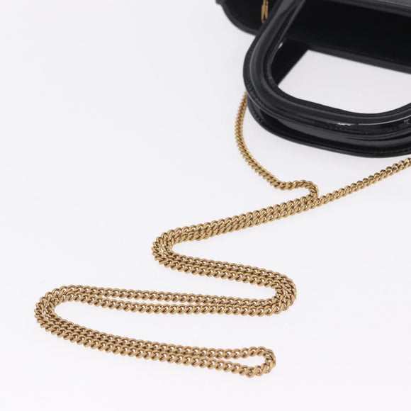 Saint Laurent Hand Bag Patent 2way Black 715201 Auth SW2907M