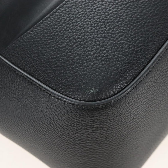 Salvatore Ferragamo Cut Out Tote Bag Leather Black Silver Auth SW2910M