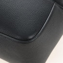Salvatore Ferragamo Cut Out Tote Bag Leather Black Silver Auth SW2910M-13