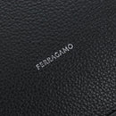 Salvatore Ferragamo Cut Out Tote Bag Leather Black Silver Auth SW2910M-14