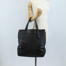 Salvatore Ferragamo Cut Out Tote Bag Leather Black Silver Auth SW2910M-22