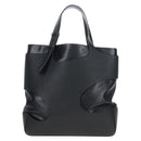 Salvatore Ferragamo Cut Out Tote Bag Leather Black Silver Auth SW2910M-3