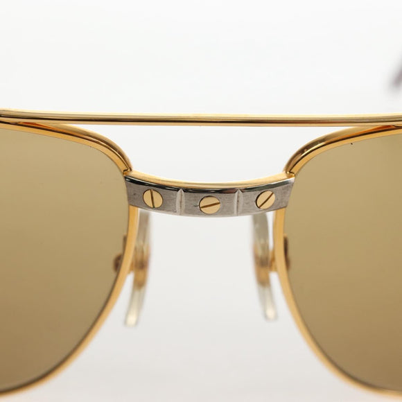 Cartier Santos Sunglasses Metal Gold Bordeaux Auth SW2911M