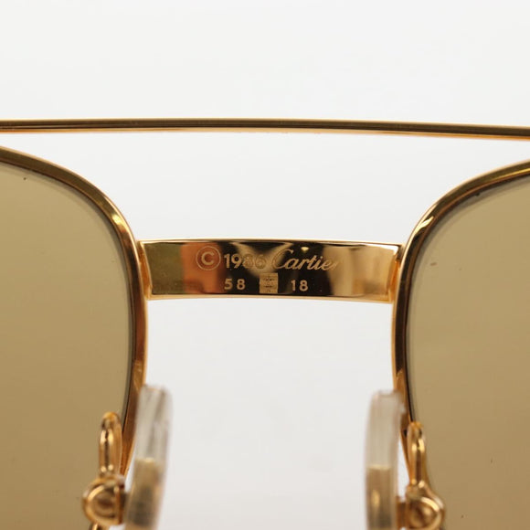 Cartier Santos Sunglasses Metal Gold Bordeaux Auth SW2911M