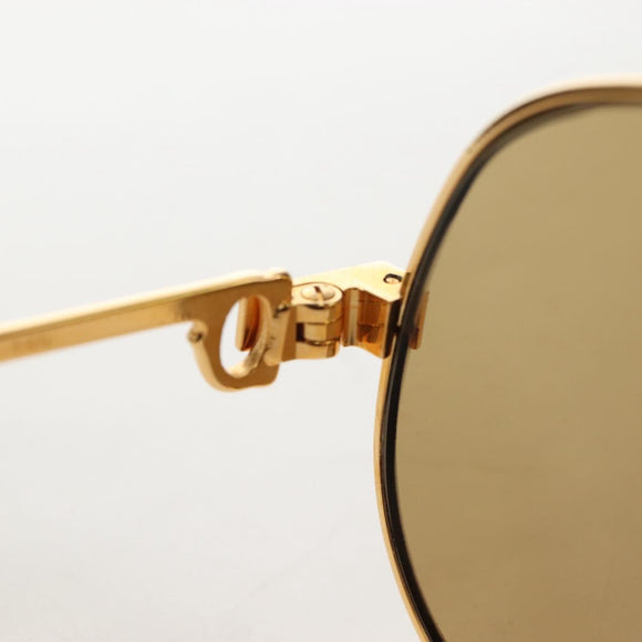 Cartier Santos Sunglasses Metal Gold Bordeaux Auth SW2911M