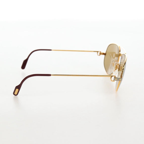 Cartier Santos Sunglasses Metal Gold Bordeaux Auth SW2911M