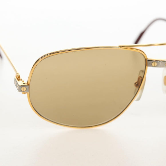 Cartier Santos Sunglasses Metal Gold Bordeaux Auth SW2911M
