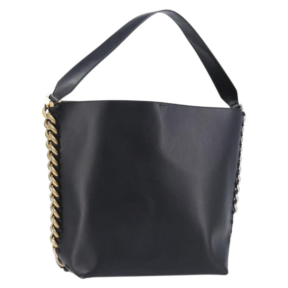 Stella McCartney Flame Diamond Cut Chain Tote Bag Black Gold Silver Auth SW2912A