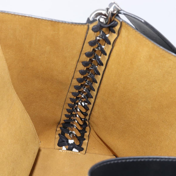 Stella McCartney Flame Diamond Cut Chain Tote Bag Black Gold Silver Auth SW2912A
