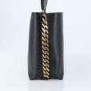 Stella McCartney Flame Diamond Cut Chain Tote Bag Black Gold Silver Auth SW2912A-5