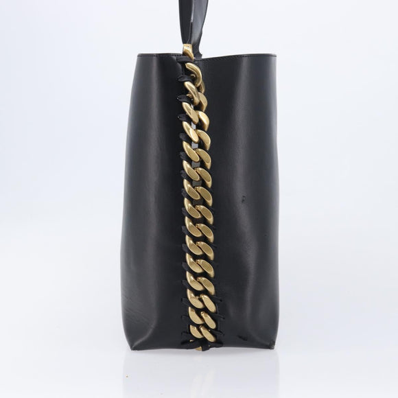 Stella McCartney Flame Diamond Cut Chain Tote Bag Black Gold Silver Auth SW2912A