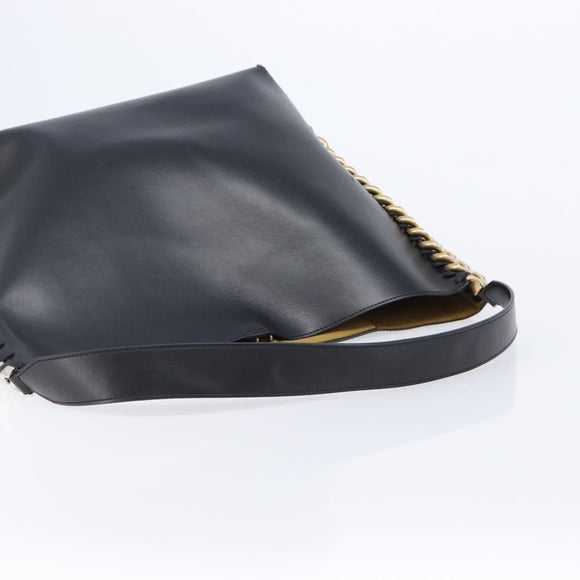 Stella McCartney Flame Diamond Cut Chain Tote Bag Black Gold Silver Auth SW2912A