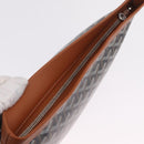 Goyard Herringbone Conti Pouch Clutch Bag PVC Leather Black Silver Auth SW2917SM-14