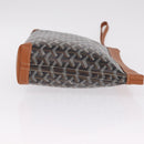 Goyard Herringbone Conti Pouch Clutch Bag PVC Leather Black Silver Auth SW2917SM-4