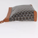 Goyard Herringbone Conti Pouch Clutch Bag PVC Leather Black Silver Auth SW2917SM-5
