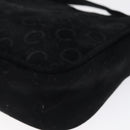 CELINE C Macadam Canvas Hand Bag Suede Black Gold Auth sw301-9