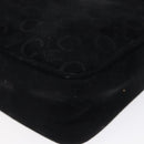 CELINE C Macadam Canvas Hand Bag Suede Black Gold Auth sw301-15