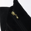 CELINE C Macadam Canvas Hand Bag Suede Black Gold Auth sw301-10