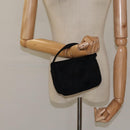 CELINE C Macadam Canvas Hand Bag Suede Black Gold Auth sw301-19