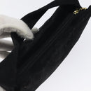CELINE C Macadam Canvas Hand Bag Suede Black Gold Auth sw301-6