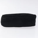 CELINE C Macadam Canvas Hand Bag Suede Black Gold Auth sw301-5