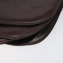 PRADA Chain Shoulder Bag Leather plastic Brown Silver Auth sw306-8