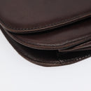 PRADA Chain Shoulder Bag Leather plastic Brown Silver Auth sw306-15