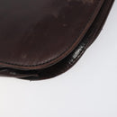 PRADA Chain Shoulder Bag Leather plastic Brown Silver Auth sw306-16