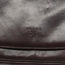 PRADA Chain Shoulder Bag Leather plastic Brown Silver Auth sw306-18