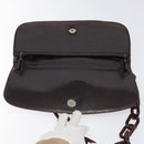 PRADA Chain Shoulder Bag Leather plastic Brown Silver Auth sw306-10