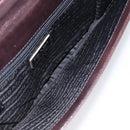 PRADA Chain Shoulder Bag Leather plastic Brown Silver Auth sw306-11
