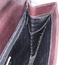 PRADA Chain Shoulder Bag Leather plastic Brown Silver Auth sw306-20